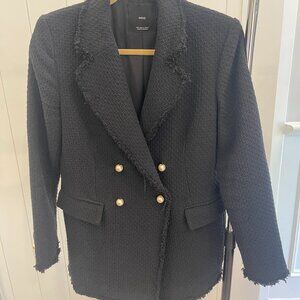 Mango Black blazer with pearl buttons